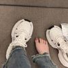 Fried Street Dad Shoes Girl 2025 New Autumn and Winter Versatile Thick-soled Breathable Little White Mesh Shoes Casual Sneakers