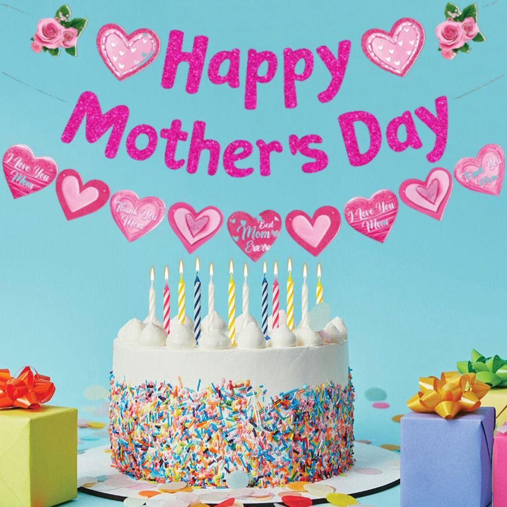 Surprise Mother's Day Hanging Paper Cards Romantic DIY Paper Pull Flags  Festival