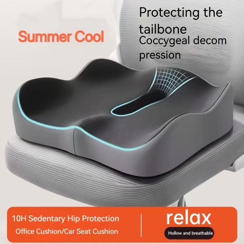 1PC Memory Sponge Tailbone Seat Cushion, Summer Car Seat Cushion with Good Air Permeability, Washable Cover, Non-slip and Soft Support Pad