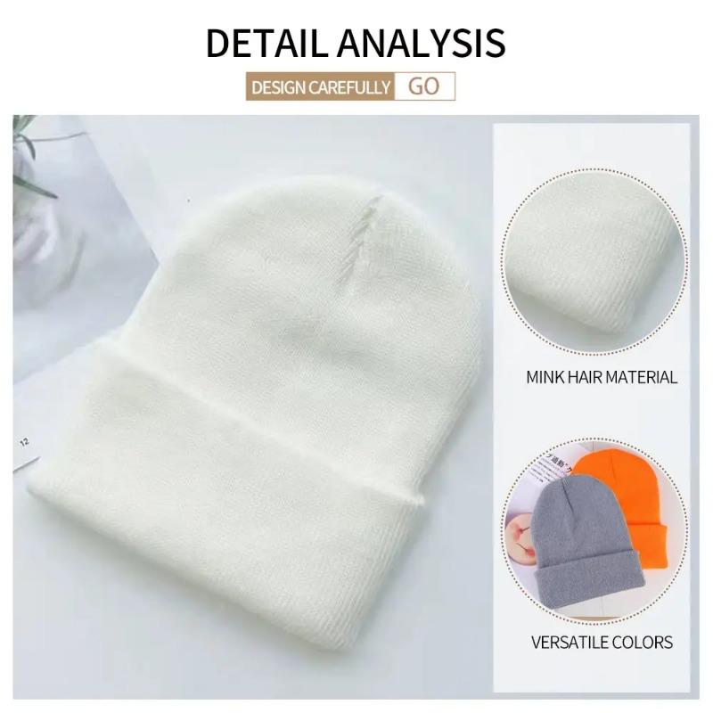 Winter Hats for Unisex New Beanies Knitted Solid Cute Hat Lady Autumn Female Beanie Caps Warmer Bonnet Men Casual Cap Knitted Hat
