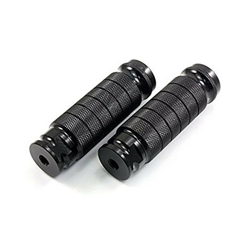 1 Pair Universal CNC Aluminum Motorcycle Rear Foot Pegs M8 Anti-Slip Footrests Pedals for Yamaha for Honda for Kawasaki Motorbike Passenger Modify