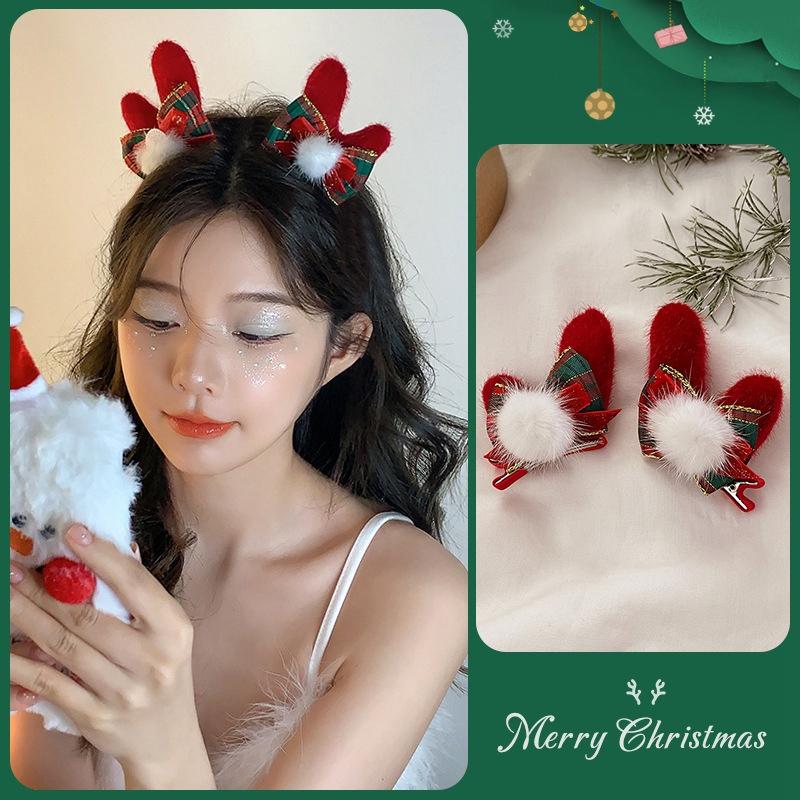 Christmas Hats Christmas Hairpin Decoration Party Headwear Cute Deer Headband Kawaii Hair Accessorie Navidad