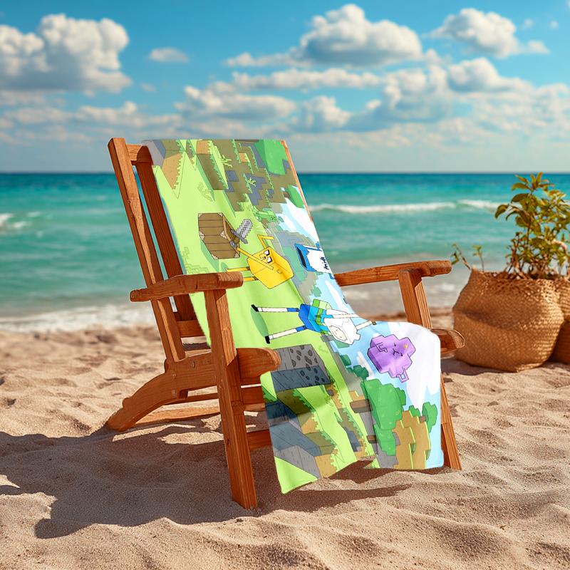 1Pc Adventure Pixel World Beach Towel Quick Dry Multiuse For Beach Pool Gym Yoga Home Travel Christmas Halloween Xmas Gift S1151