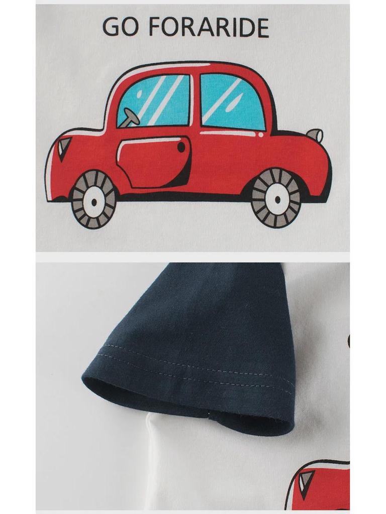 2025 Summer New Kids' Short-Sleeved Car T-Shirts for Boys by 27kids