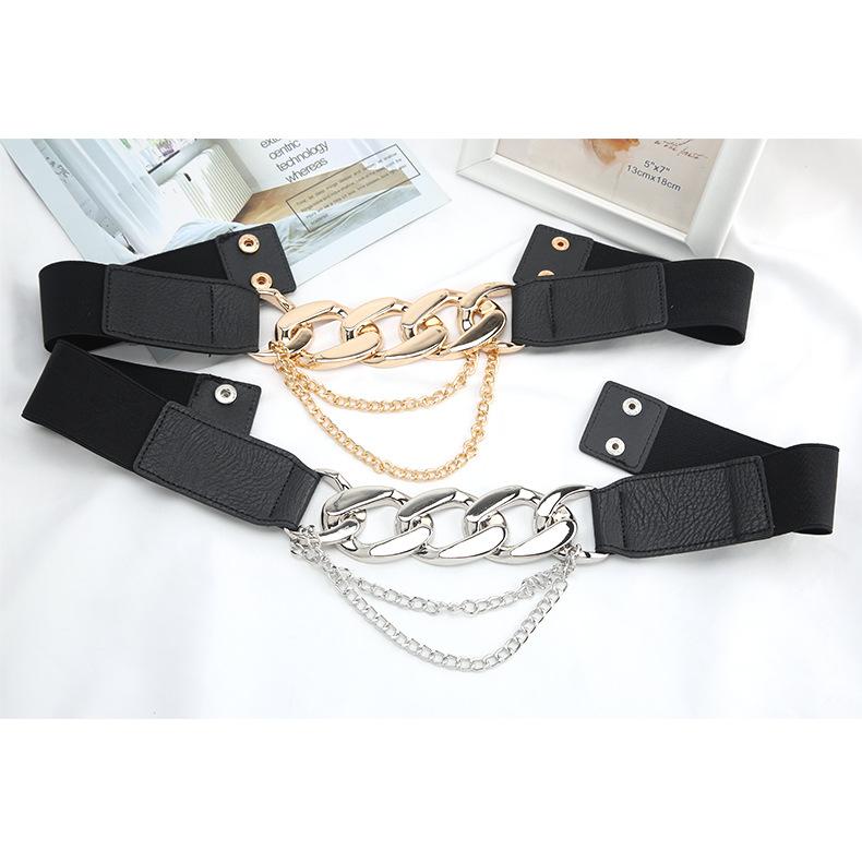 Elastic Belt Decorative Elastic Chain Waist Seal Dress Blazer Coat Waist Tide
