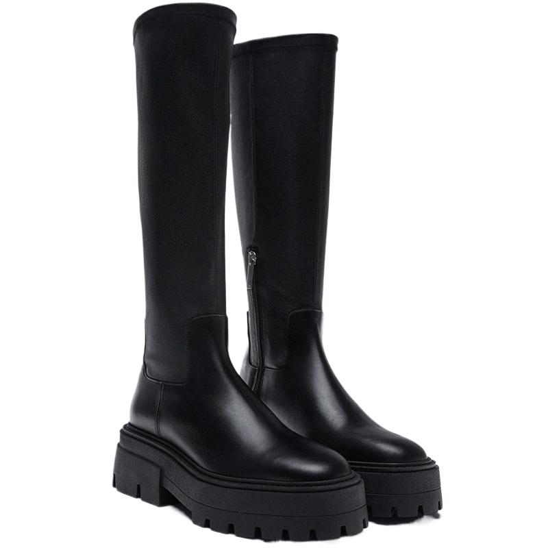 Fashion 2024 New Fashion Brand Luxury Designer Punk Casual Calf Women Boots Zipper Fashion Chunky Heel Top Quality Casual Shoes Woman