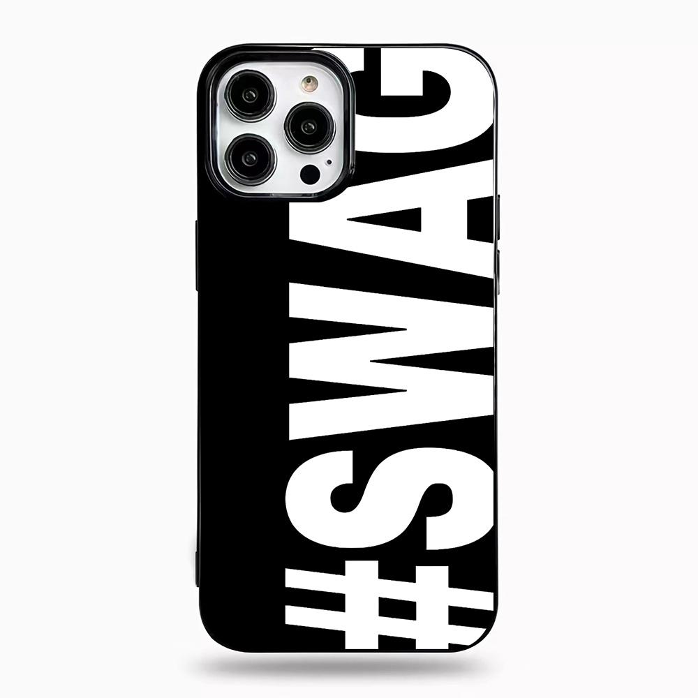 Creative SWAG Letters Phone Case for iPhone 17 16 15 14 13 12 11 Air Pro Max X XS XR XSMax 7 8 Plus PC Cover Funda Capa Coque