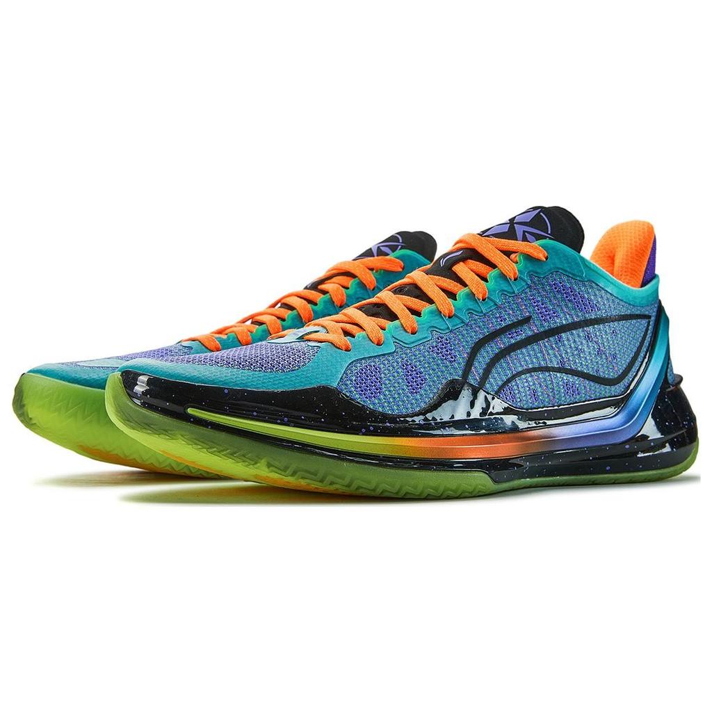 Li Ning Liren 4 V2 Low Top Basketball Shoes Men's Purple Green ABAU037-6