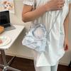 Korean-style niche pleated design handbag, fashiable and cute polka dot bow shoulder bag, high-appearance backpack for girls