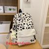 Adorable Dog Print College Backpack With Durable Nylon And Geometric Pattern For Students
