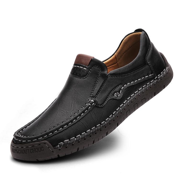 TEMU large size hand-stitched casual shoes one-pedal men's shoes single shoes men's leather shoes