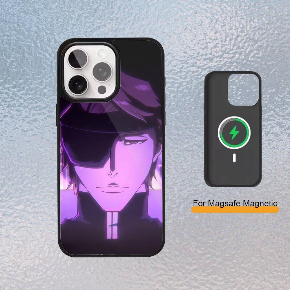 

Bleach Anime Aizen Phone Case For iPhone Magsafe Magnetic 17,16,15,14,13,12,11 Wireless Charging cover iPhone15PROMAX