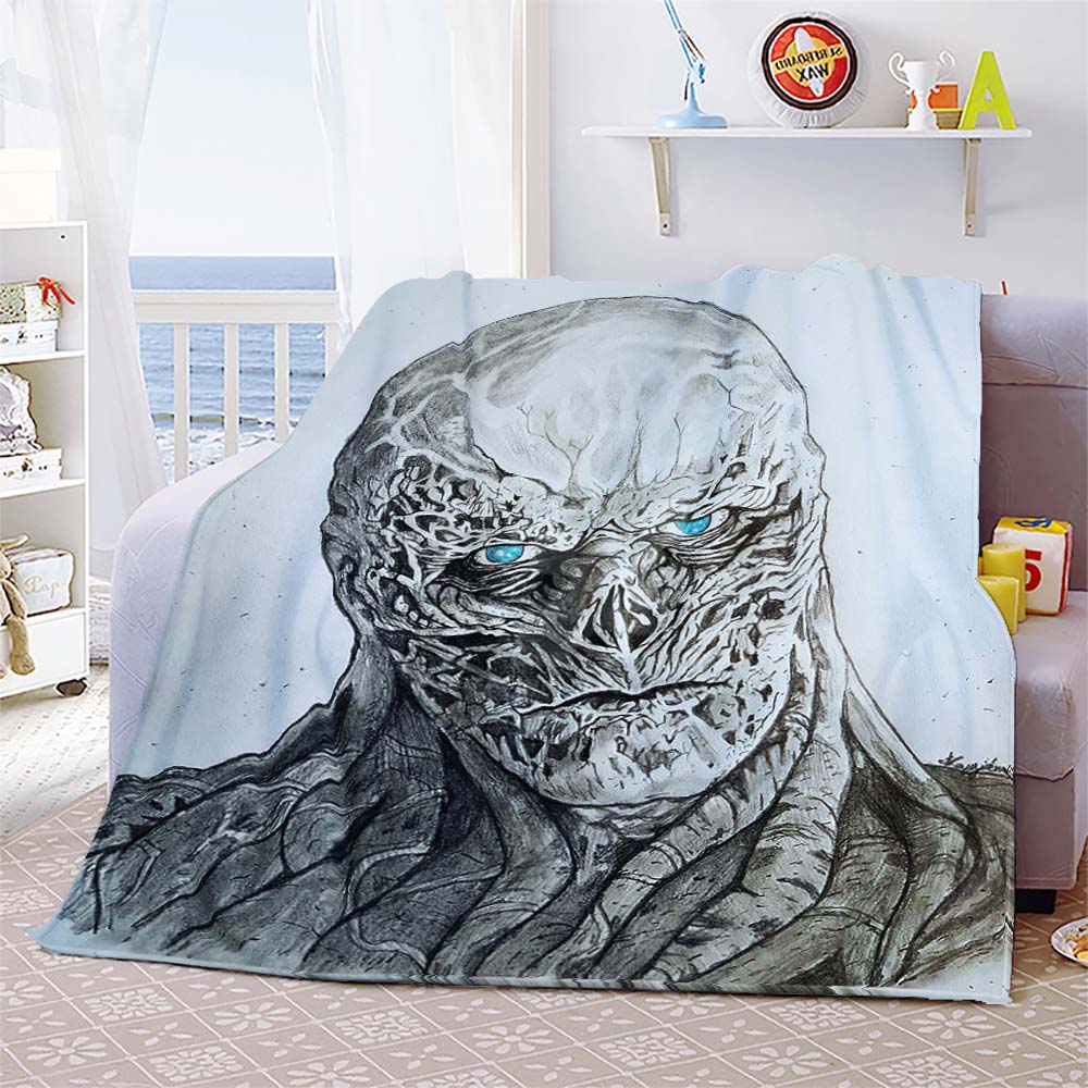 Vecna Stranger Things Mind Flayer Demogorgon Throw Blanket Cover Flannel Beds Sofa Bed Sheet Soft Bedding Room Decor Fans Gift