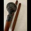 Brass Wolf Head Handle Cane Vintage Wooden Walking Stick Victorian Stick Style