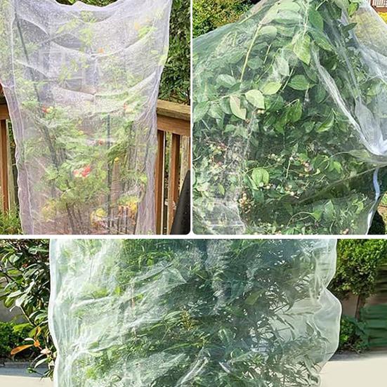 Plant Protection Cover for Garden And Patio Pots Bird-proof Plant Protector Tear-Resistant Mesh Plant Guard with Zipper & Drawstring for