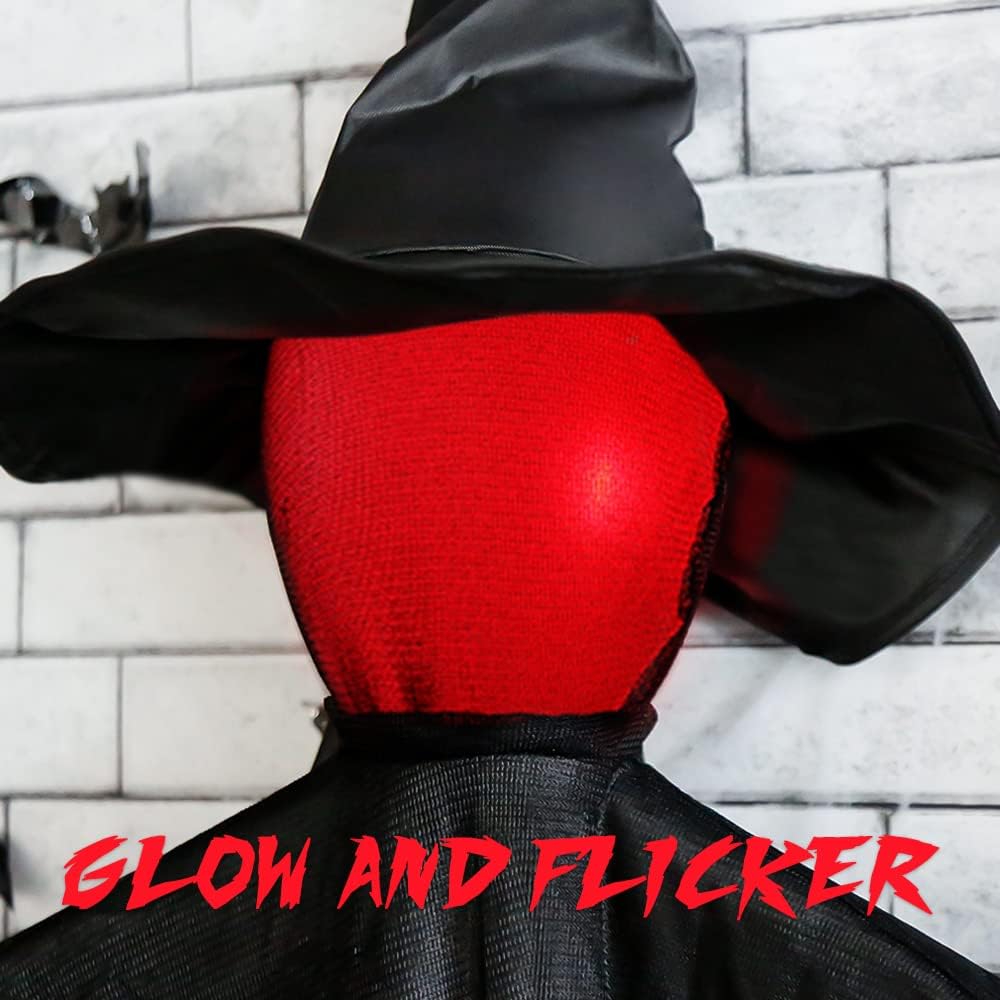 Halloween-dekorasjoner Utendørs - Stort lys opp Holder hender Skrikende hekser Lydaktivert sensor (Sett med 3)- Skremmende dekor i naturlig størrelse