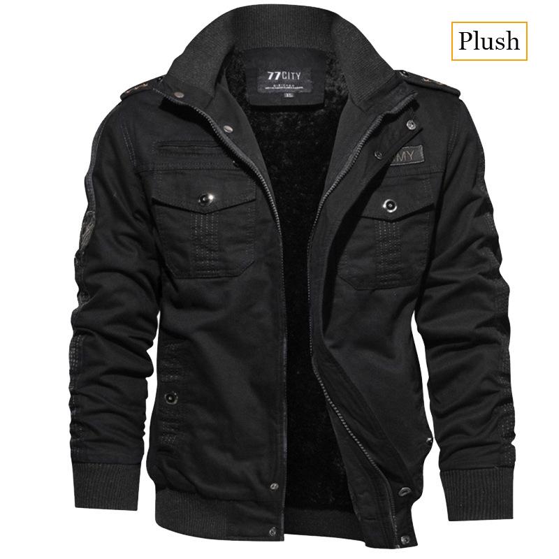 Autumn Winter Men's Casual Jackets Man Fleece Tactical Jacket Embroidery Windproof Multiple Pockets Outdoor Workwear Coat