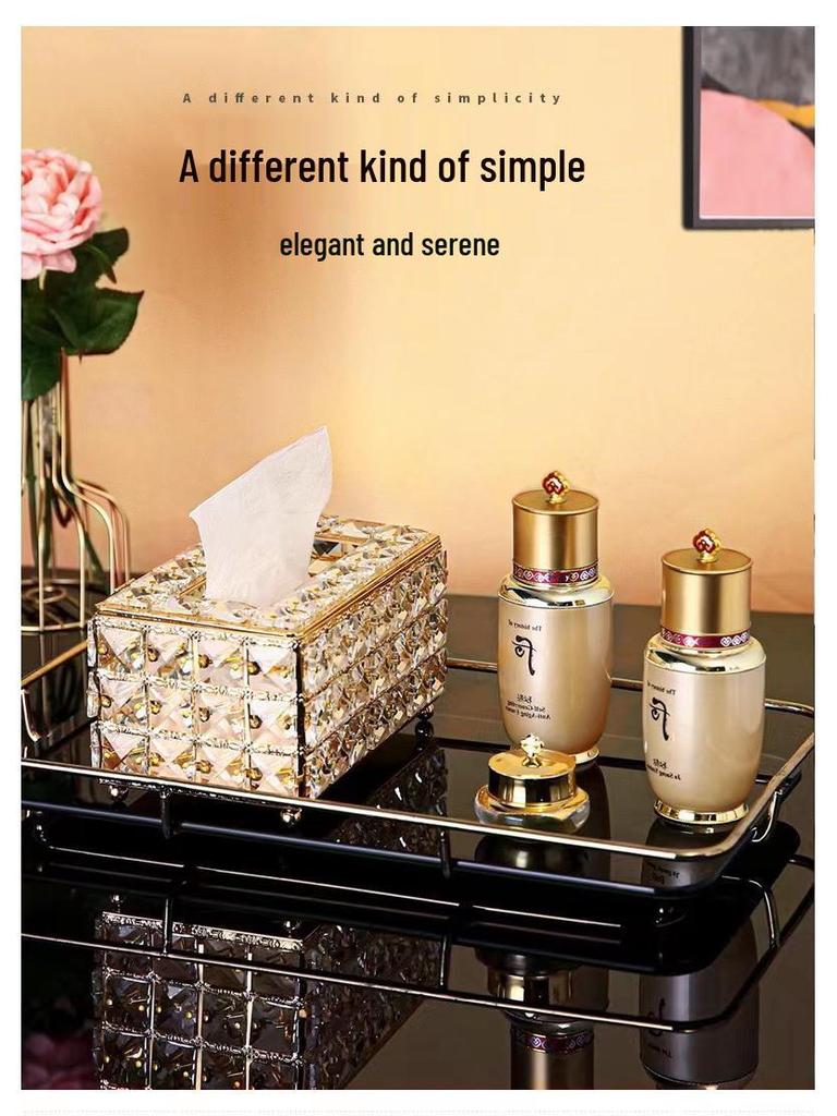 Nordic Style Crystal Tissue Box for Living Room Dining Table