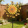 Wind Spinners Outdoor Bee Sunflower Motion Art Wind Sculpture Decor Yard Windmill for Front Yard Patio Porch Backyard Lawn