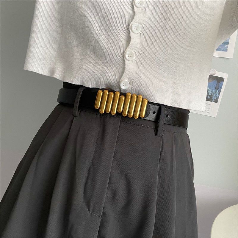 Classic Womens Minimalist Fashion Belt In Black Coffee And Earth Tone For Outfits Modern