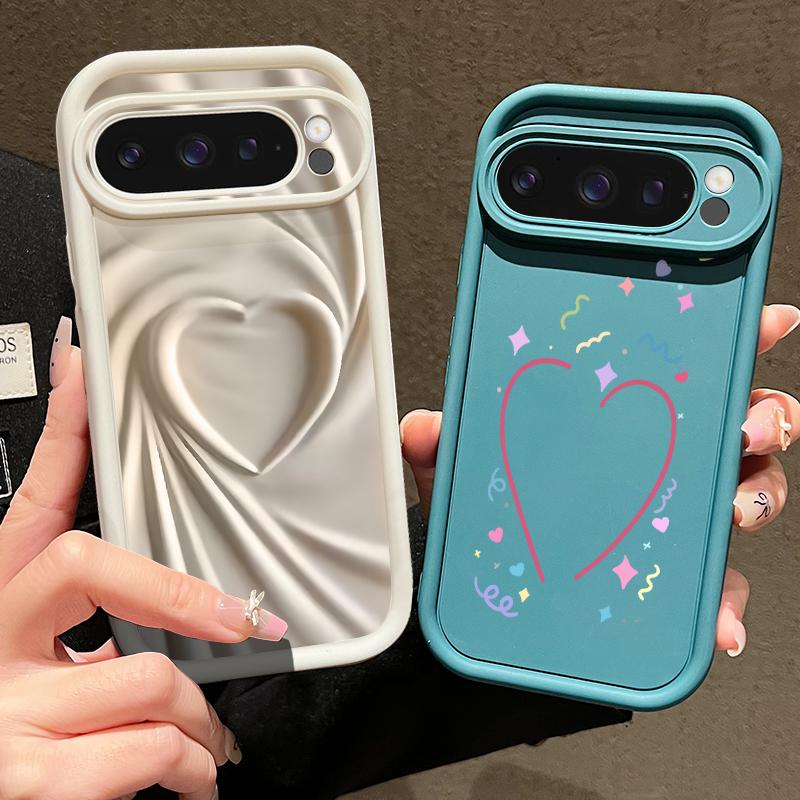 Custodia Morbida in TPU per Google Pixel 10 9 8 7 Pro Pixel 9 10 Pro XL 7A 8A 9A Custodia Creativa in Silicone Antiurto con Motivo a Cuori