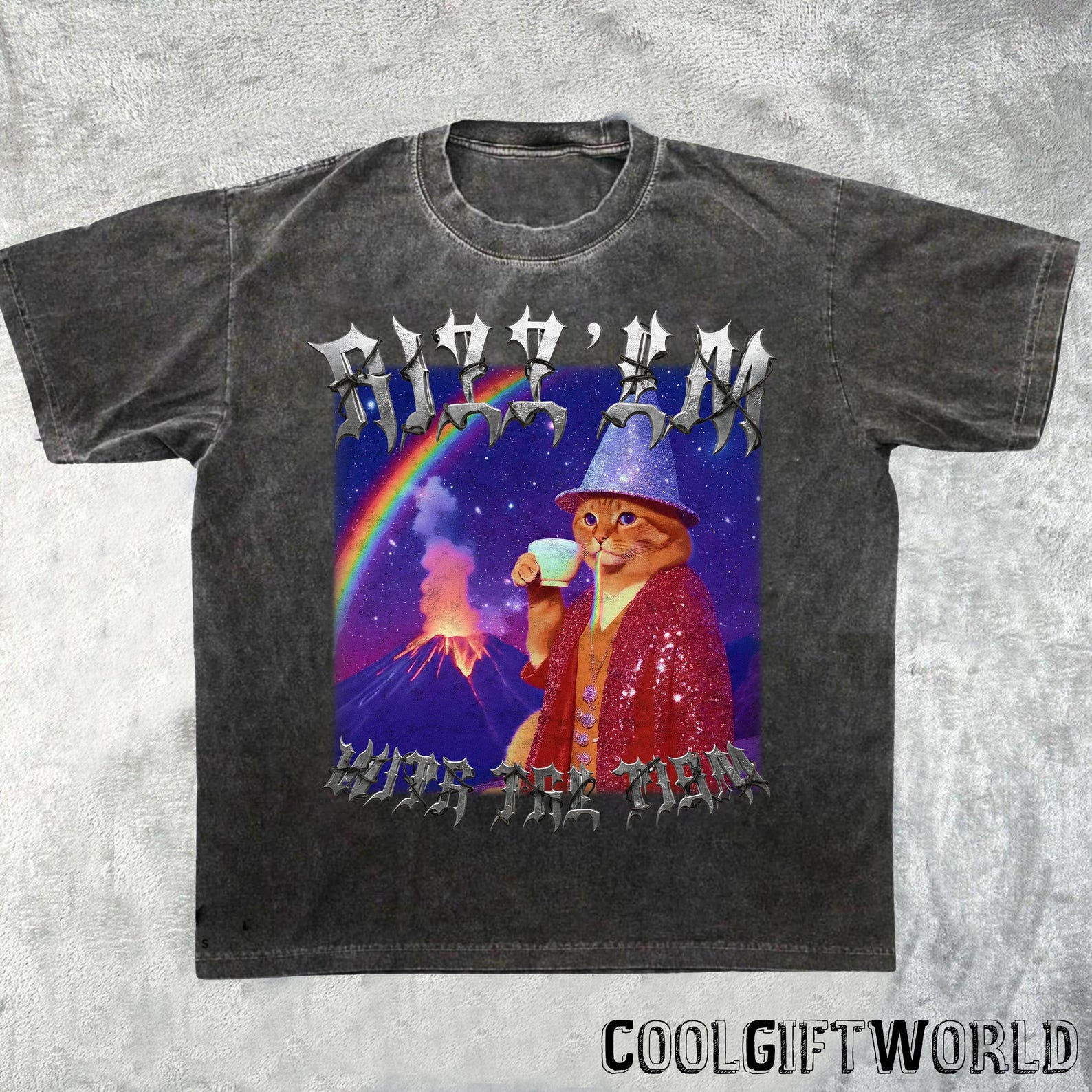 Rizz Em With The Tism Vintage Graphic Tee, Retro 90s Funny Cat Meme Shirt 4XL