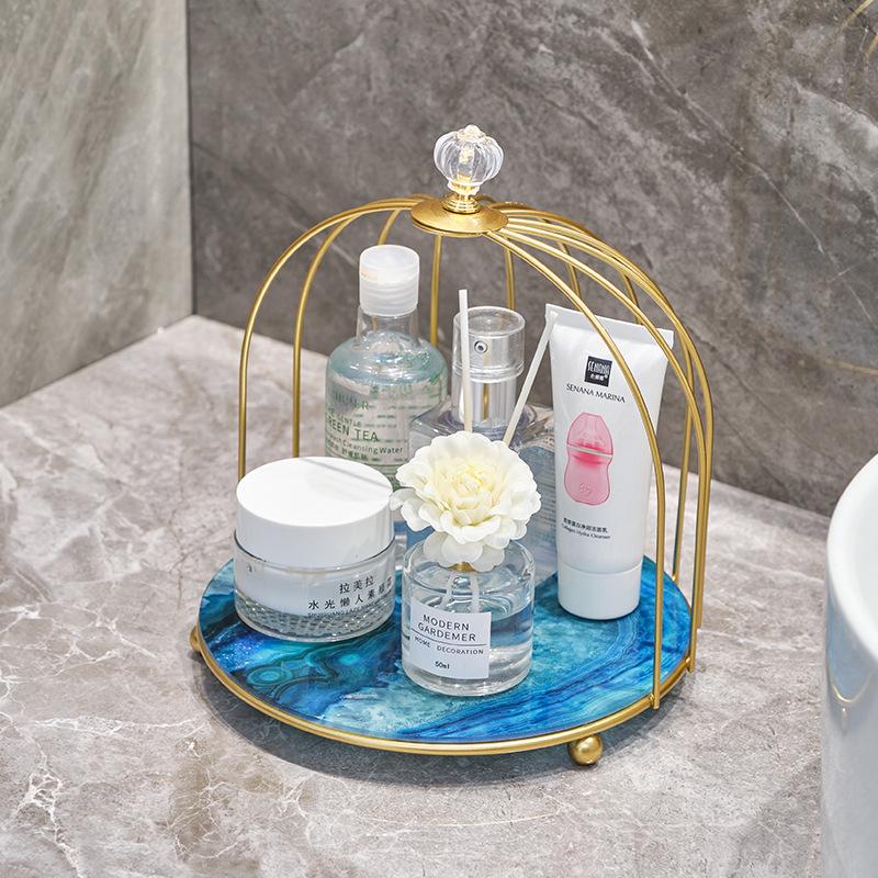 Nordic Vanity Table Birdcage Shelf Makeup Storage Box for Bathroom