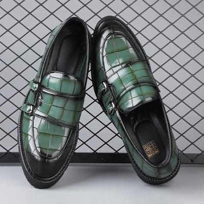 Modedesigner-Marke Herren Leder Freizeitschuhe Modische Low-Top-Slipper Massage-Sohle Herren Arbeitsschuhe Vielseitig für den Arbeitsweg