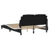 Viana Bed Frame with LED Lights without Mattress Black and White 140x200 cm