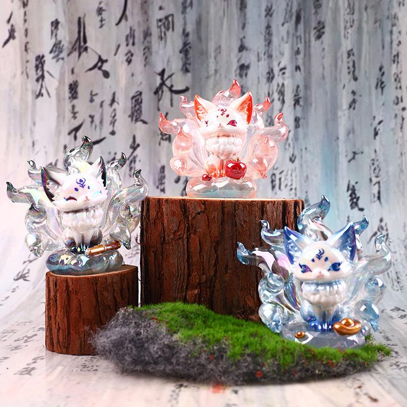 Nine-Tailed Fox Immortal Legend Figurine: Adorable Desktop Ornament & Birthday Gift for Girls.