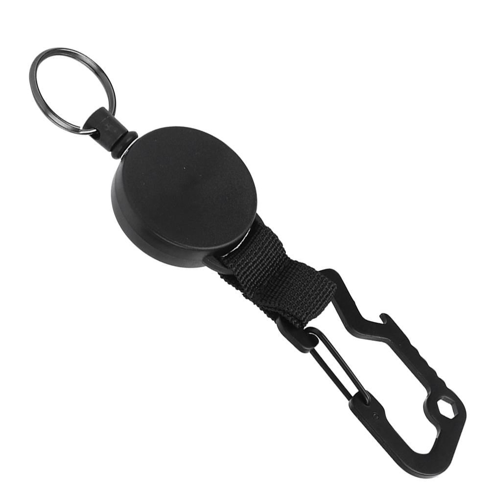 Retractable Key Chain Stainless Steel Wire Fishing Antilost High Elasticity Webbing