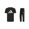 Taekwondo Pullover Round Neck Simple Short Sleeve T-Shirt Comfortable Striped Fashion Long Pants Casual Sports Suit ADICLTSPSTK-BG+TR30PT-BG