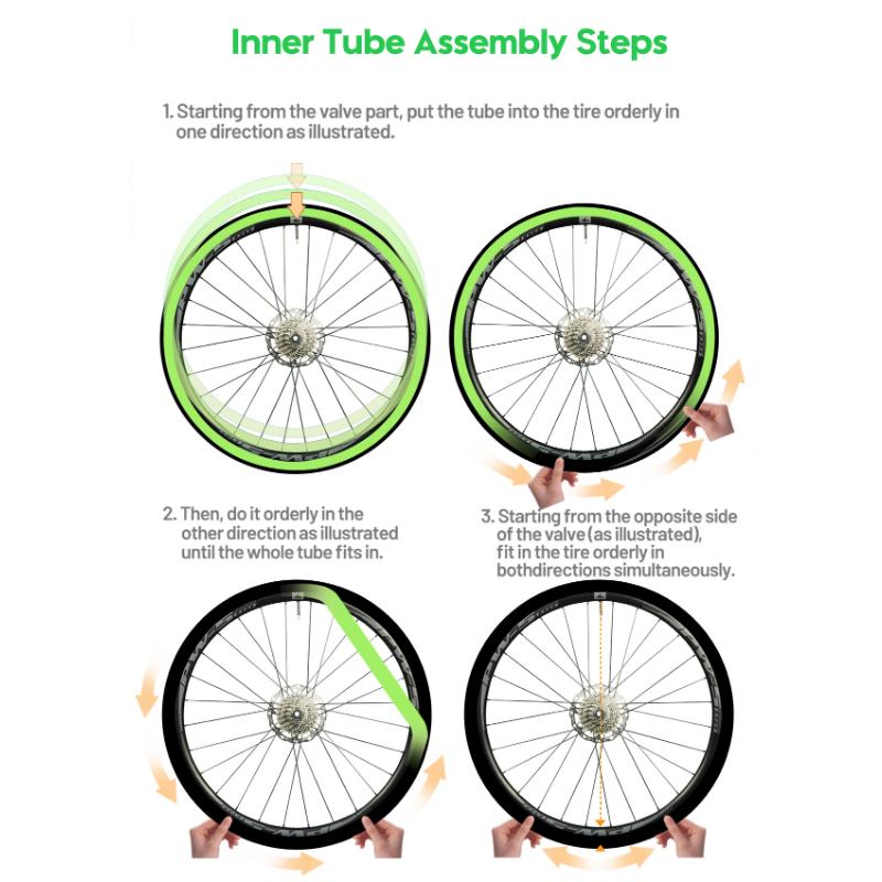Ultralätt Cykel Innerslang 700c 18 25 28 32 Landsväg MTB Cykel TPU Material Däck 60mm 80mm Längd Fransk Ventil Superlätt Elcykel Kit