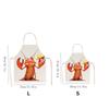 1pc, Funny Cartoon Lobster Holding Cheese Kitchen Apron Novelty Chef Cooking Bib For Seafood Lovers Linen Material Unisex