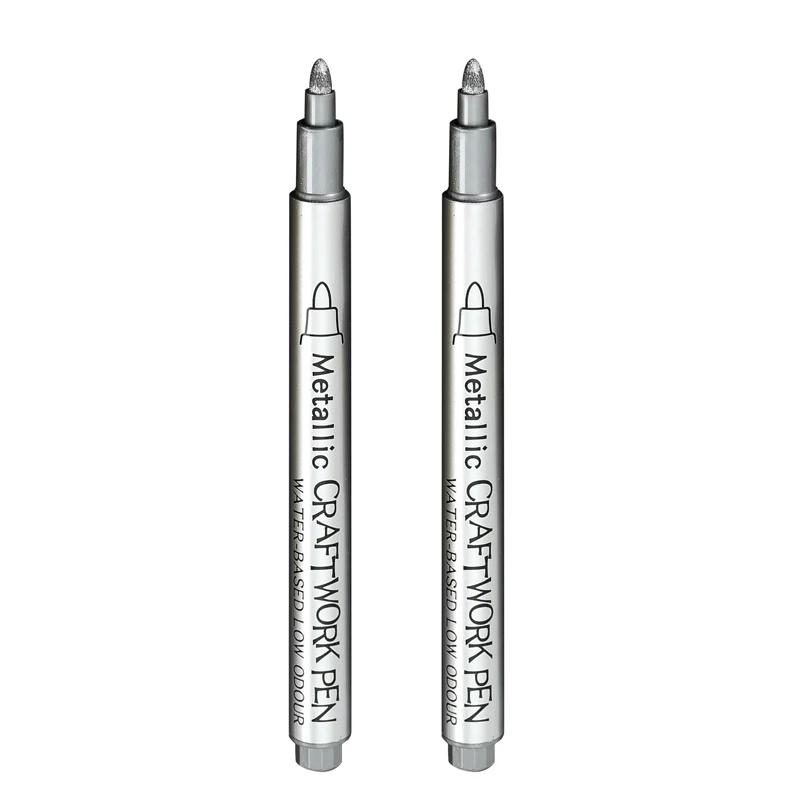 Złoty Srebrny Metaliczny Marker Wodoodporny Trwały Marker do Malowania Kamienia, Kubka, Ceramiki, Szkła DIY Materiały Malarskie