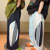 Spring Kids Block Striped Casual Pants Unisex Loose Fashionable Sports Trousers