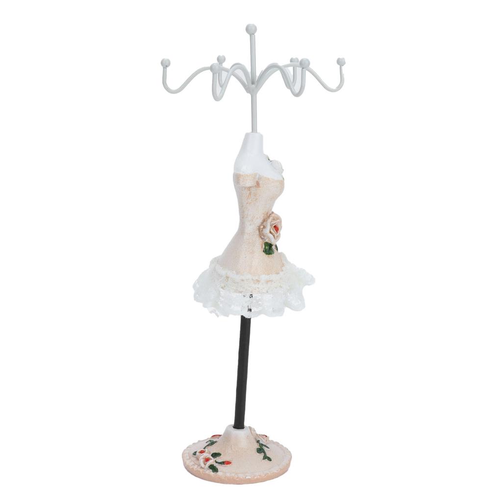 Jewelry Stand Display Earrings Necklace Storage Polyresin Doll Holder with Rotatable