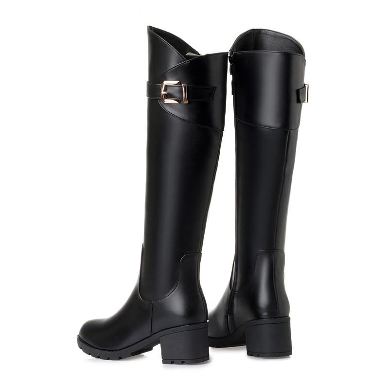 Fashion AIYUQI Women High Boots Genuine Leather 2025 New High-heel Fashion Women Riding Boots Large Size Round Toe Knight Boots Women