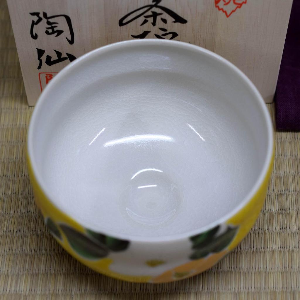 Matcha Bowl Ceramic Tea Utensil Kutani Ware Matcha Tea Bowl Yoshidaya Kingintsubaki Brand Matcha Tea Bowl Japanese Tableware Made In Japan