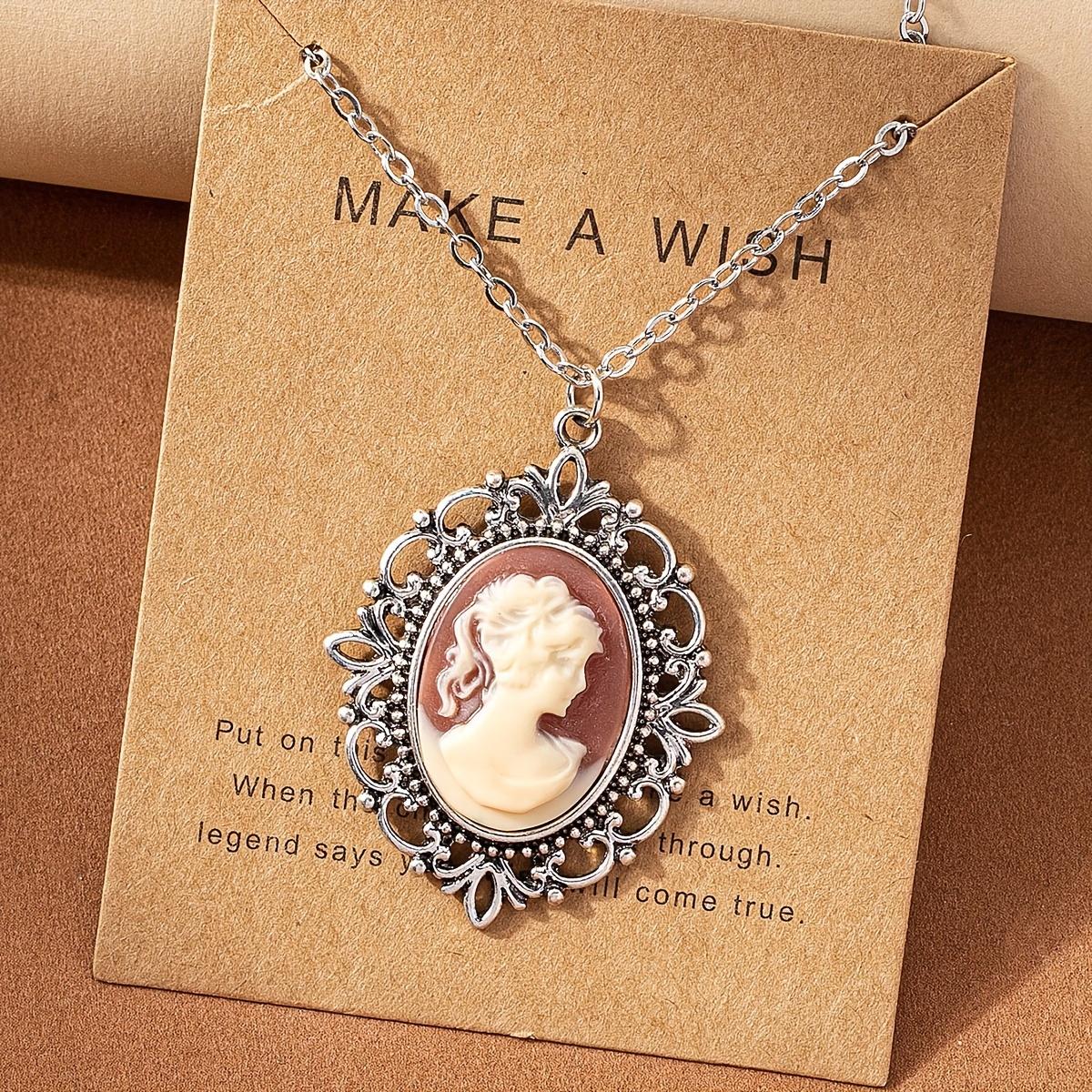 Simple Personality Women s Head Pendant Necklace Resin Neck Jewelry For Her Women коричневый
