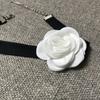 Soft Sext Choker Tie Cravat Flower Choker Women Black Cloth-Flower Collar Choker Necklace for Girls Accessories for Teen