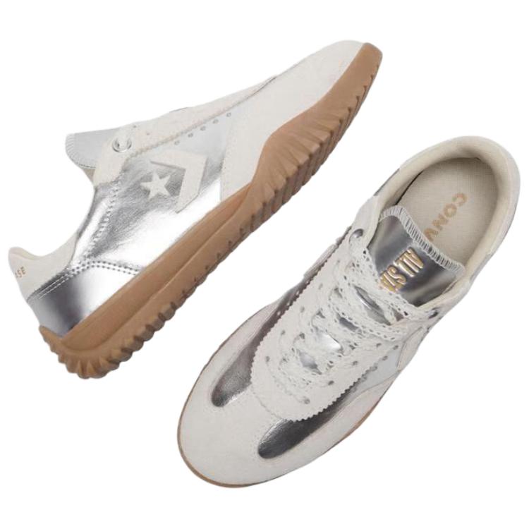 Converse Unisex tenisky Run Star Trainer Metallic Canvas Stříbrné Matně stříbrné Vintage bílé A15189C