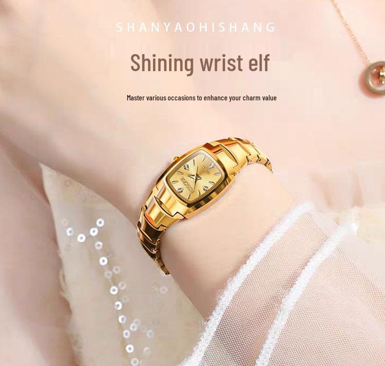 Women's Luxury Square Quartz Watch - Authentic Waterproof Design