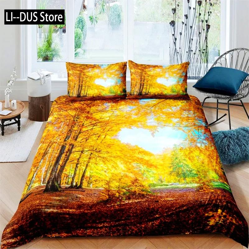 Comforter Canadian Maple Leaves Autumn Theme Bedding Set Microfiber Leaf Comforter Twin Full King For Kids Adult Bedroom