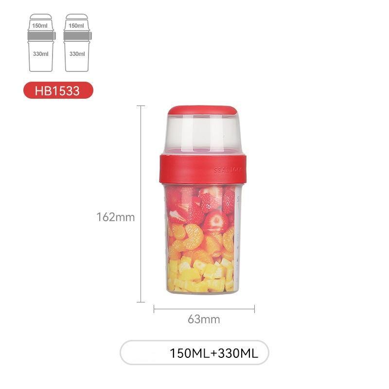 Double-layer Compartment Salad Cup Portable Crisper Cereal Yogurt Cup Fruit Food Storage Box Sealed Container Breakfast Cups