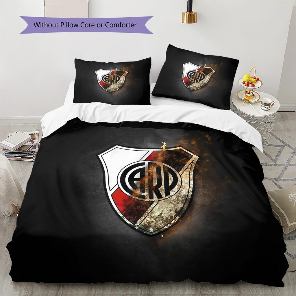 Club Atletico River Plate2 Pattern Bedding Quilt Set Home Decoration Gift (1 * Duvet Cover + 2 * Pillowcase Without Core)