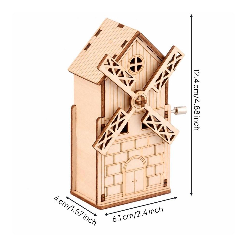Pinwheel Music Box Wind-up DIY Craft Kit Educational for Children