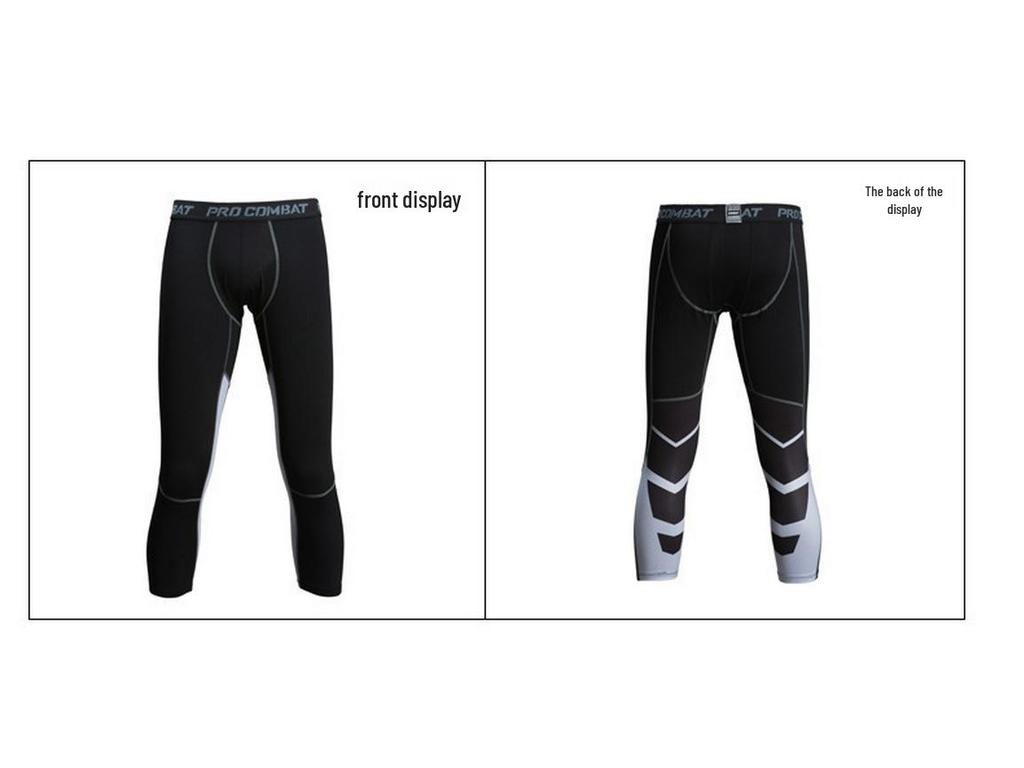 Męskie Capri Kompresyjne Szybkoschnące z Jedwabiu Lodowego – Oddychająca i Elastyczna Odzież Fitness