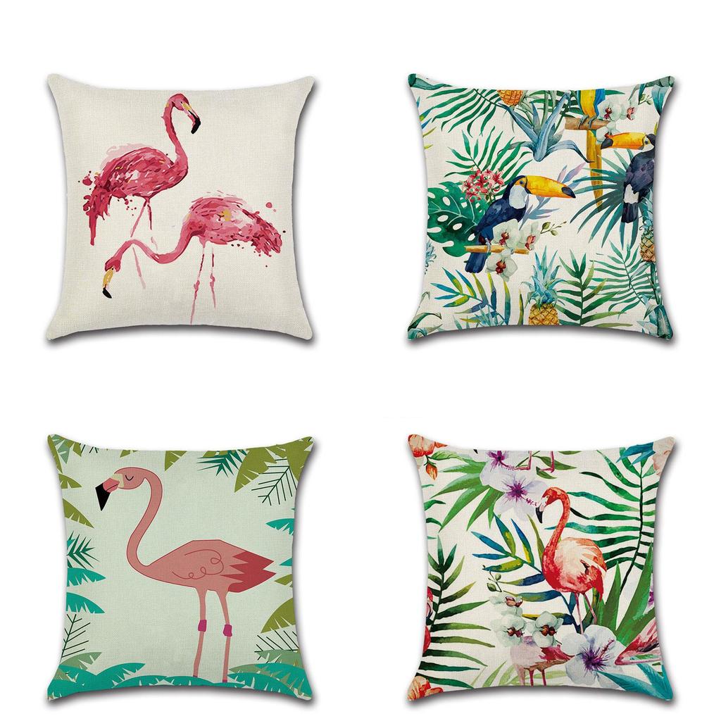 Versatile 18 Inch Summer Flamingo Throw Pillow Case Ideal For Sofa Bed And Home Decor