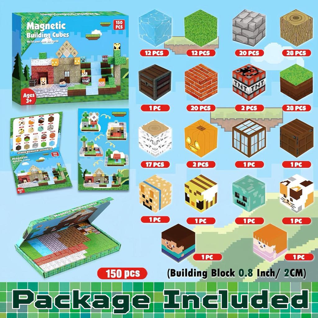 Magic Magnetic Forest Blocks - Magnetic Cube Building Set for Kids